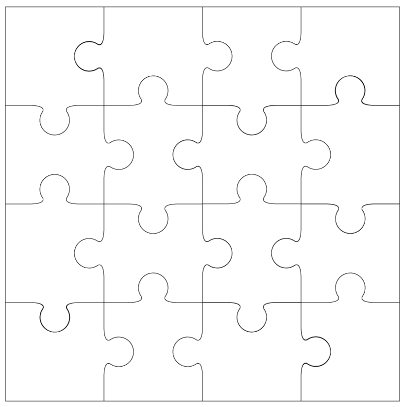 12 Piece Jigsaw Puzzle Template