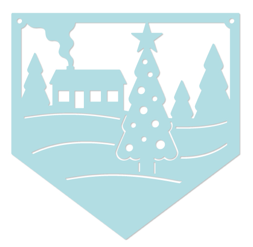 Download Christmas Tree Scene Pennant/Bunting SVG Freebie